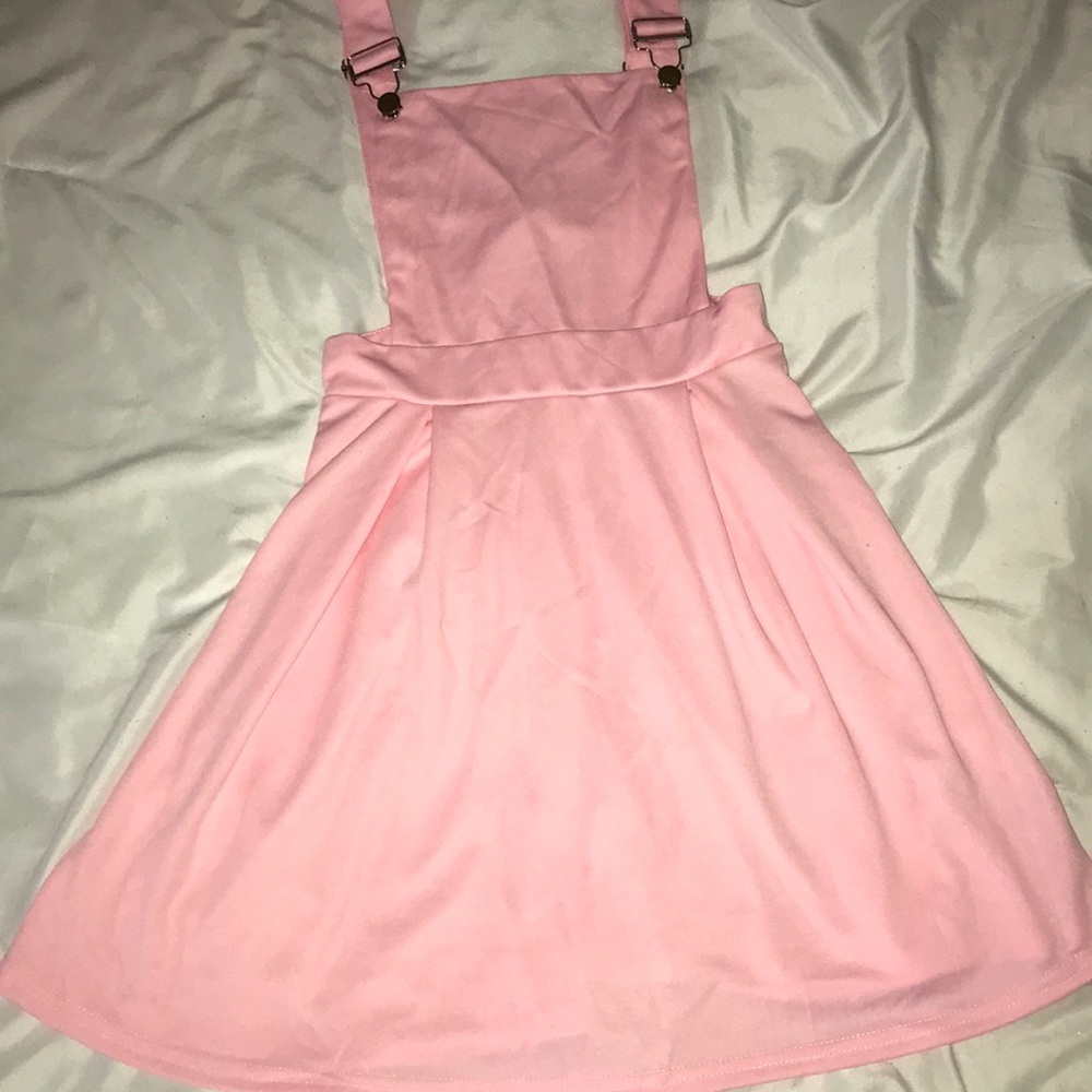 Pink overall dress